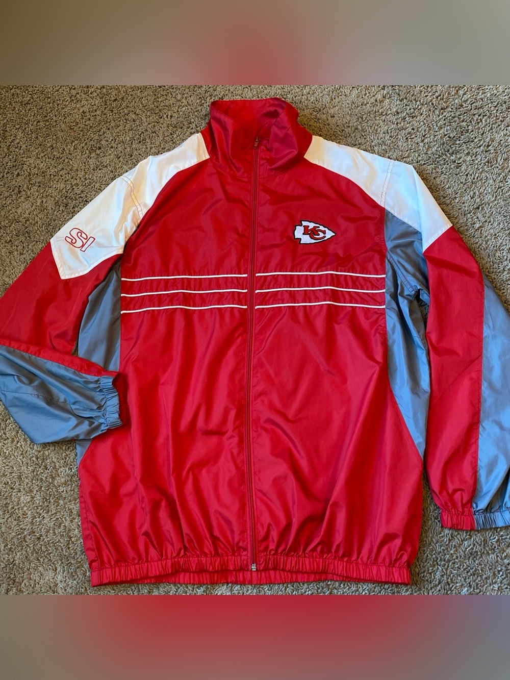 Kansas City Chiefs NFL Sports Illustrated Embroidered Logo Windbreaker Size L